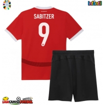 Camisa de Futebol Áustria Marcel Sabitzer #9 Equipamento Principal Infantil Europeu 2024 Manga Curta (+ Calças curtas)